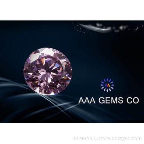 Pink Round Enhanced Moissanite Loose Stones High Heat Condu